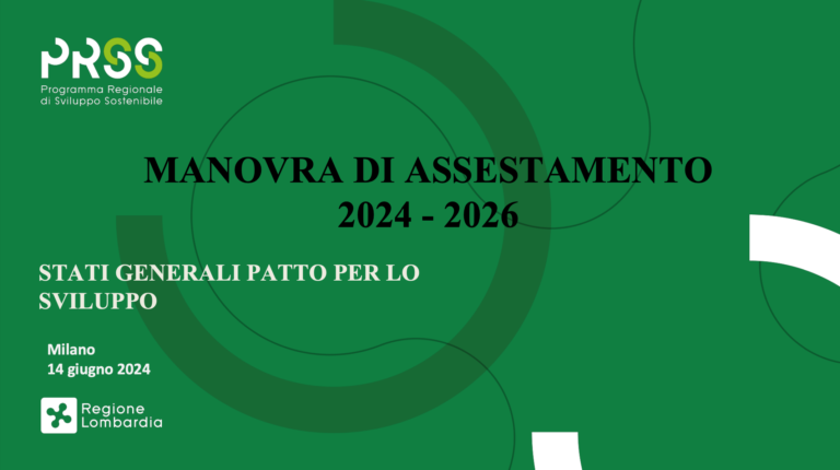 Manovra assestamento regionale 2024-2026